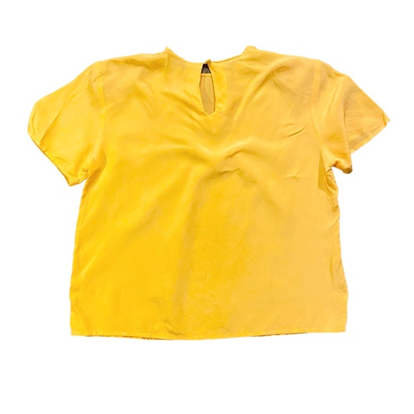 Vintage CLIO yellow 100% silk blouse with shoulder pads size S See measurements - Picture 2 of 6